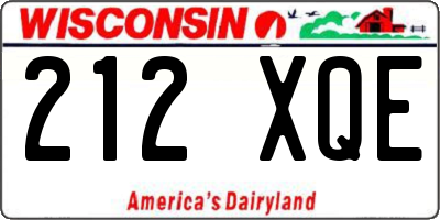 WI license plate 212XQE