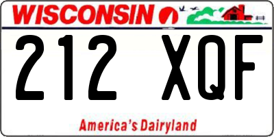 WI license plate 212XQF