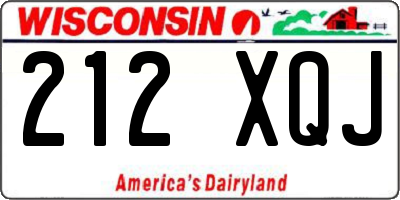 WI license plate 212XQJ