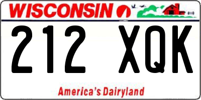 WI license plate 212XQK
