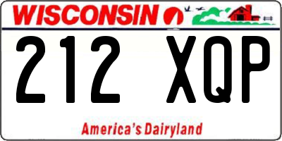 WI license plate 212XQP