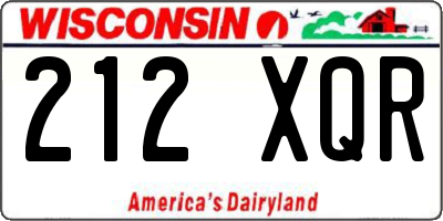 WI license plate 212XQR