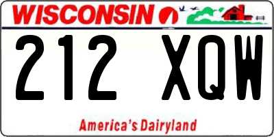 WI license plate 212XQW