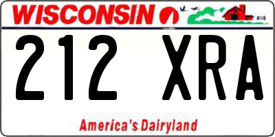WI license plate 212XRA