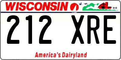 WI license plate 212XRE