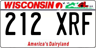 WI license plate 212XRF