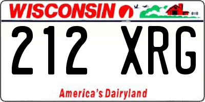 WI license plate 212XRG