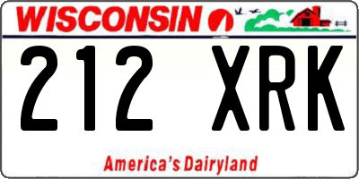 WI license plate 212XRK
