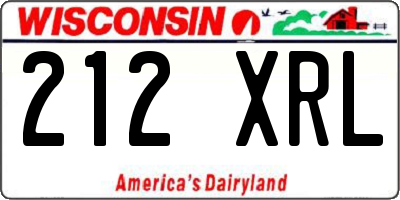 WI license plate 212XRL