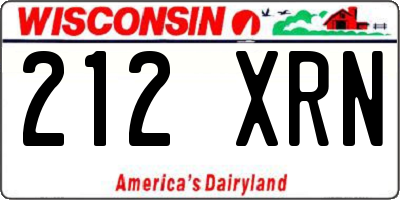 WI license plate 212XRN