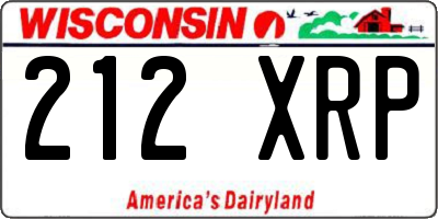 WI license plate 212XRP