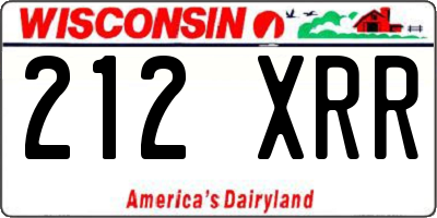 WI license plate 212XRR
