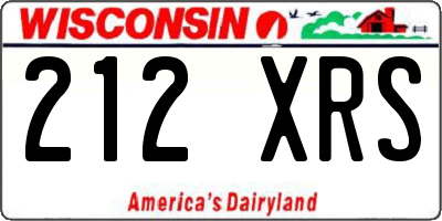 WI license plate 212XRS