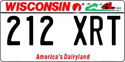WI license plate 212XRT
