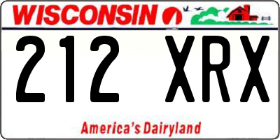 WI license plate 212XRX