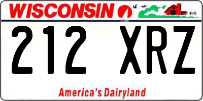 WI license plate 212XRZ