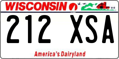 WI license plate 212XSA