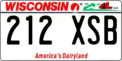 WI license plate 212XSB