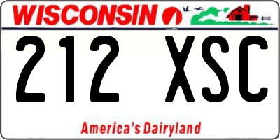 WI license plate 212XSC