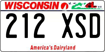 WI license plate 212XSD