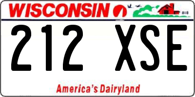 WI license plate 212XSE