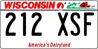 WI license plate 212XSF