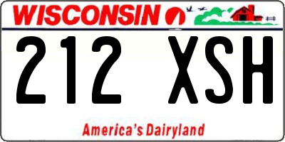 WI license plate 212XSH