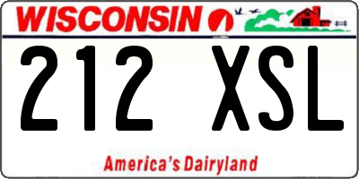 WI license plate 212XSL