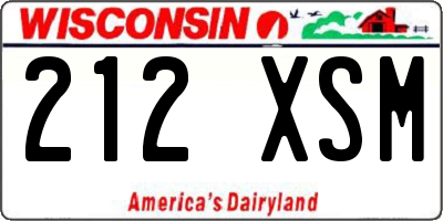 WI license plate 212XSM
