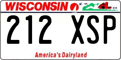 WI license plate 212XSP