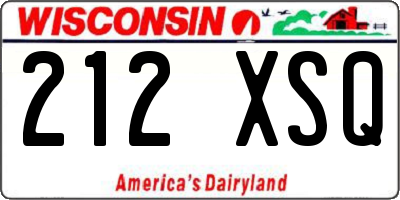 WI license plate 212XSQ