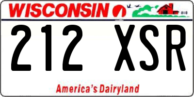 WI license plate 212XSR