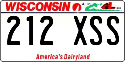 WI license plate 212XSS