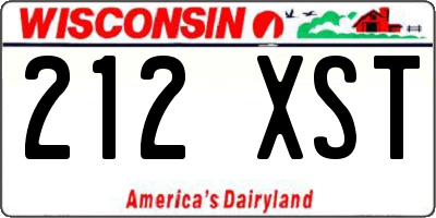 WI license plate 212XST