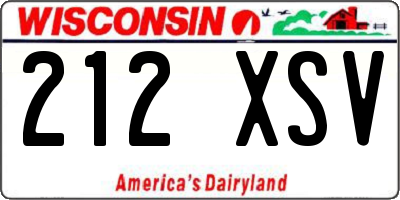 WI license plate 212XSV