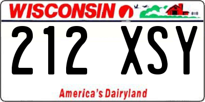 WI license plate 212XSY