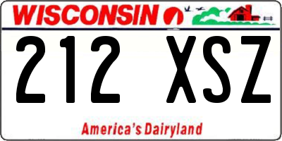 WI license plate 212XSZ