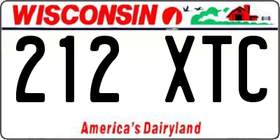 WI license plate 212XTC