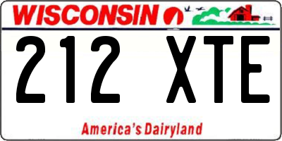 WI license plate 212XTE