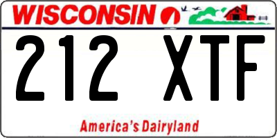 WI license plate 212XTF