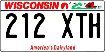 WI license plate 212XTH