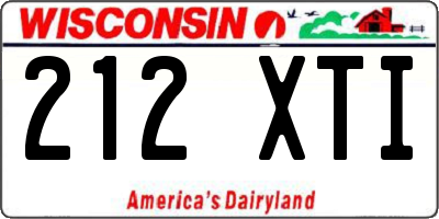 WI license plate 212XTI