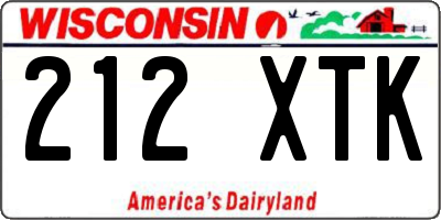 WI license plate 212XTK