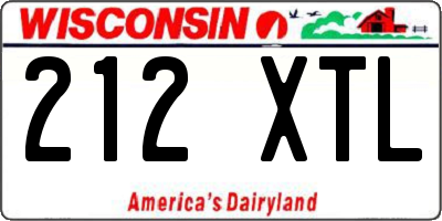 WI license plate 212XTL