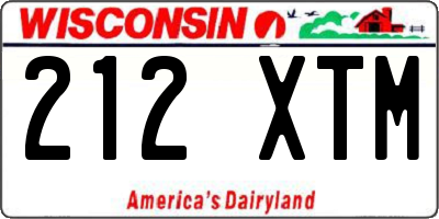 WI license plate 212XTM