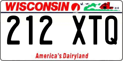 WI license plate 212XTQ