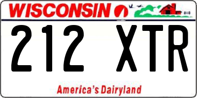 WI license plate 212XTR