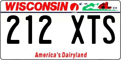 WI license plate 212XTS