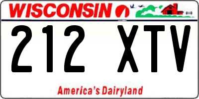 WI license plate 212XTV