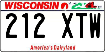 WI license plate 212XTW